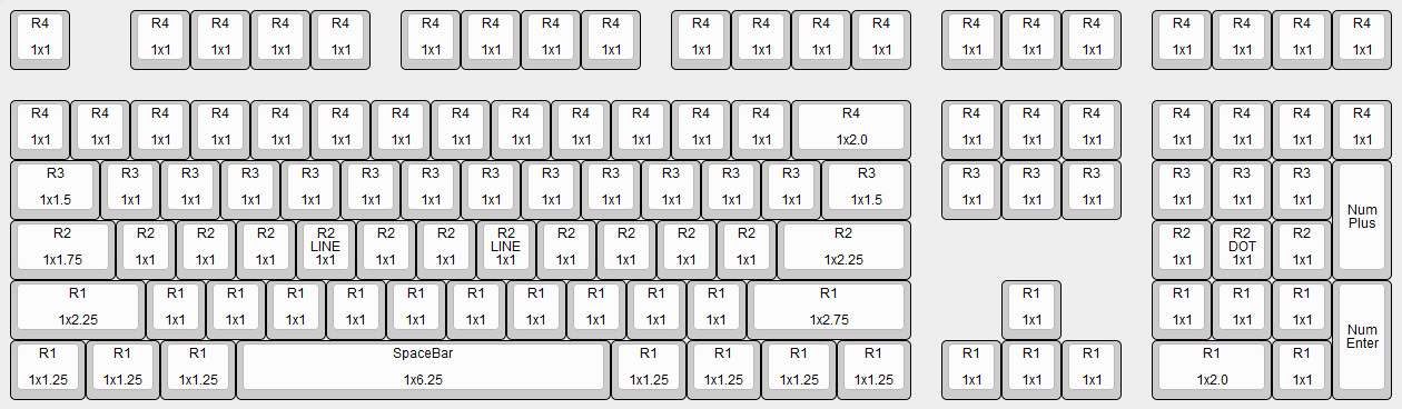 Ducky / Das / Deck / WASD Mechanical Keyboard Key Cap Size Chart