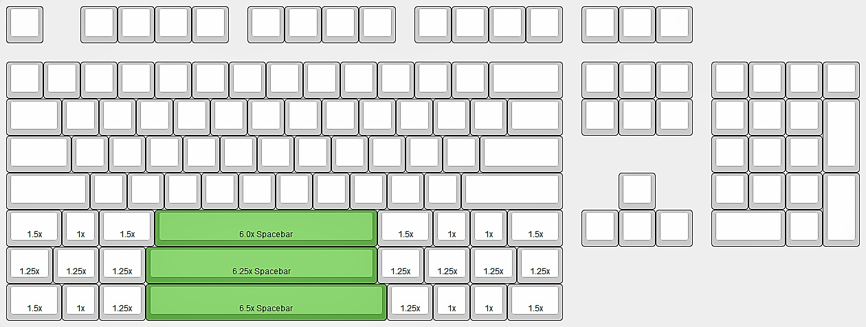 Max Keyboard Black Translucent Spacebar Cherry MX Keycap (1x6.0/6.25/6.5)