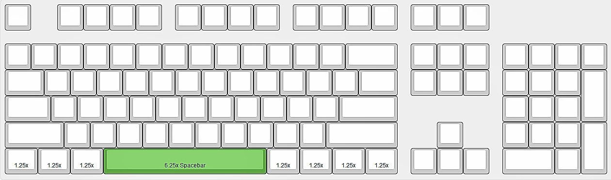 Max Keyboard Single Cherry MX key - 6.25x Spacebar