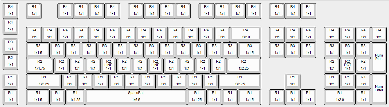 Logitech G710+ Mechanical Keyboard Key Cap Size Chart