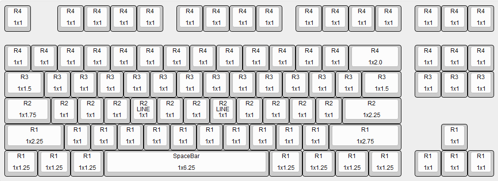 Max Keyboard Blackbird TKL Backlit Mechanical Keyboard Key Cap Size Chart
